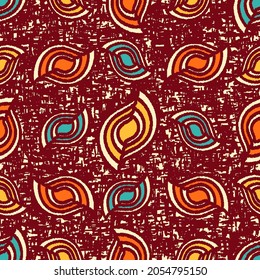 Seamless abstract pattern with the image of geometric shapes and messy lines
