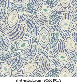 Seamless abstract pattern with the image of geometric shapes and wavy lines
