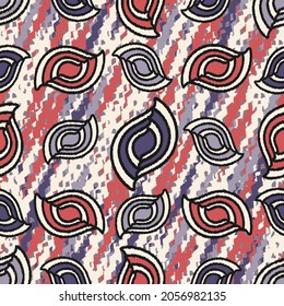 Seamless abstract pattern with the image of geometric shapes and wavy lines