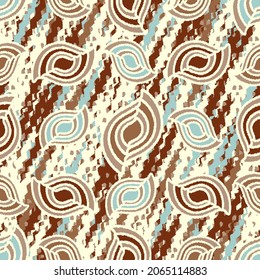 Seamless abstract pattern with the image of geometric shapes and wavy lines
