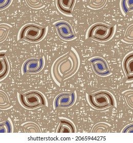 Seamless abstract pattern with the image of geometric shapes and messy lines
