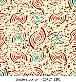 Seamless abstract pattern with the image of geometric shapes and messy lines
