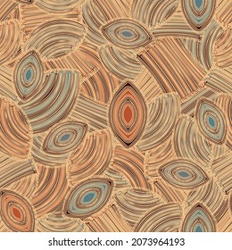 Seamless abstract pattern with the image of geometric elements and stripes
