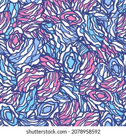 Seamless abstract pattern with the image of geometric elements and stripes
