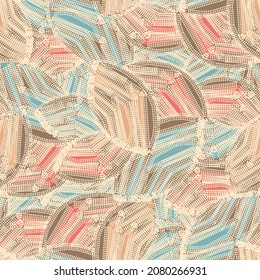 Seamless abstract pattern with the image of geometric elements and stripes