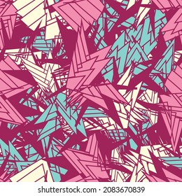 Seamless abstract pattern with the image of geometric shapes and broken lines
