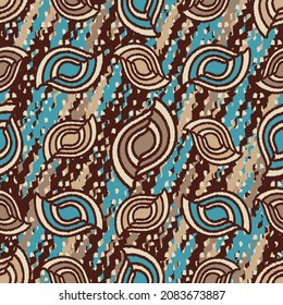 Seamless abstract pattern with the image of geometric shapes and wavy lines
