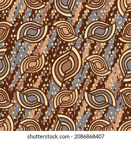 Seamless abstract pattern with the image of geometric shapes and wavy lines

