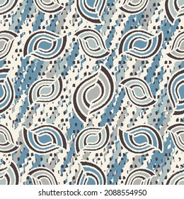 Seamless abstract pattern with the image of geometric shapes and wavy lines
