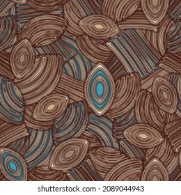 Seamless abstract pattern with the image of geometric elements and stripes
