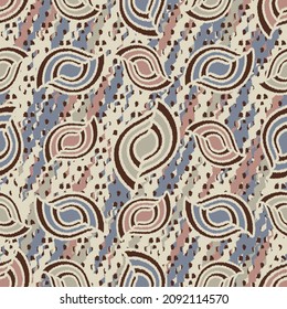 Seamless abstract pattern with the image of geometric shapes and wavy lines
