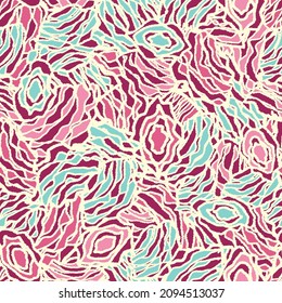 Seamless abstract pattern with the image of geometric elements and stripes
