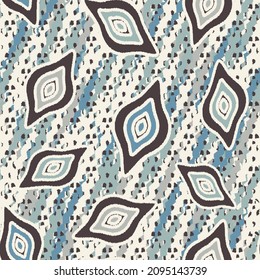 Seamless abstract pattern with the image of geometric shapes and wavy lines
