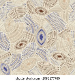 Seamless abstract pattern with the image of geometric elements and stripes
