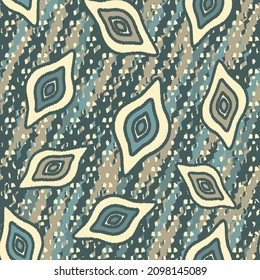 Seamless abstract pattern with the image of geometric shapes and wavy lines
