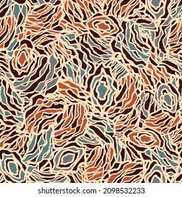 Seamless abstract pattern with the image of geometric elements and stripes
