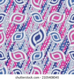 Seamless abstract pattern with the image of geometric shapes and wavy lines
