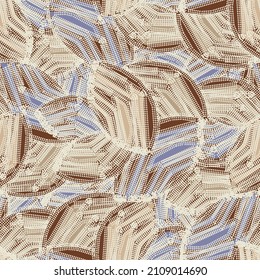 Seamless abstract pattern with the image of geometric elements and stripes

