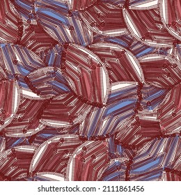 Seamless abstract pattern with the image of geometric elements and stripes
