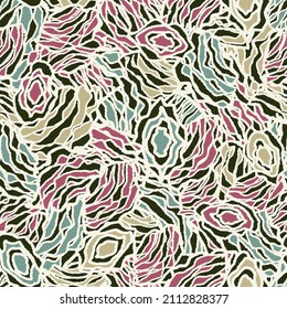 Seamless abstract pattern with the image of geometric elements and stripes
