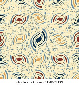 Seamless abstract pattern with the image of geometric shapes and messy lines
