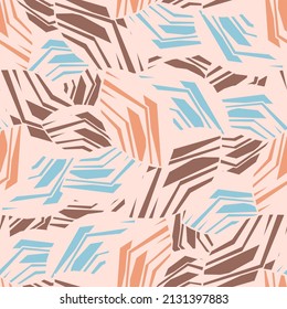 Seamless abstract pattern with the image of geometric broken lines and stripes
