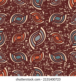 Seamless abstract pattern with the image of geometric shapes and messy lines
