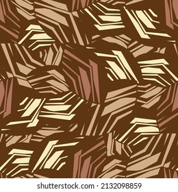 Seamless abstract pattern with the image of geometric broken lines and stripes
