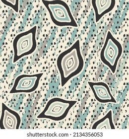 Seamless abstract pattern with the image of geometric shapes and wavy lines
