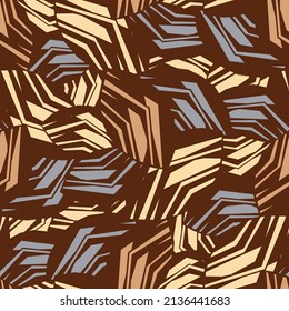 Seamless abstract pattern with the image of geometric broken lines and stripes
