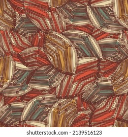Seamless abstract pattern with the image of geometric elements and stripes
