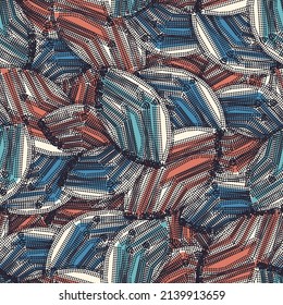 Patrón abstracto sin inconvenientes con la imagen de elementos geométricos y rayas
