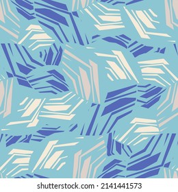 Seamless abstract pattern with the image of geometric broken lines and stripes
