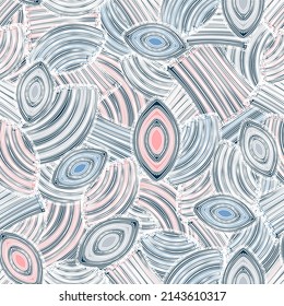 Seamless abstract pattern with the image of geometric elements and stripes

