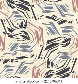 Seamless abstract pattern with the image of geometric broken lines and stripes
