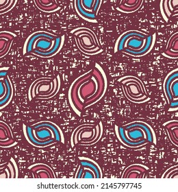 Seamless abstract pattern with the image of geometric shapes and messy lines
