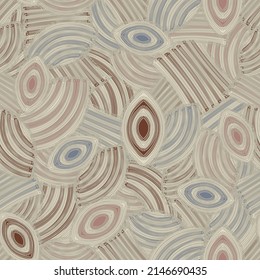 Seamless abstract pattern with the image of geometric elements and stripes
