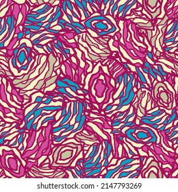 Seamless abstract pattern with the image of geometric elements and stripes
