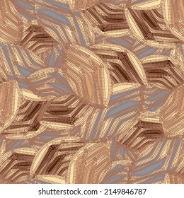Seamless abstract pattern with the image of geometric elements and stripes
