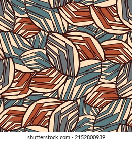 Seamless abstract pattern with the image of geometric broken lines and stripes
