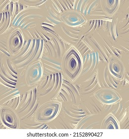 Seamless abstract pattern with the image of geometric elements and stripes
