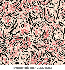 Seamless abstract pattern with the image of geometric elements and stripes
