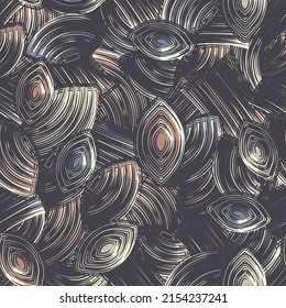 Seamless abstract pattern with the image of geometric elements and stripes