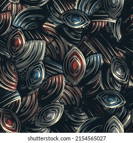 Patrón abstracto sin inconvenientes con la imagen de elementos geométricos y rayas
