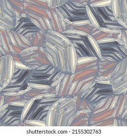 Seamless abstract pattern with the image of geometric elements and stripes

