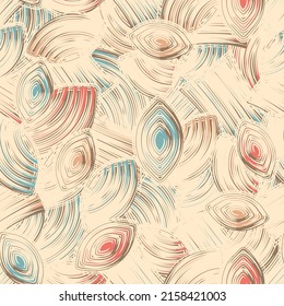 Seamless abstract pattern with the image of geometric elements and stripes
