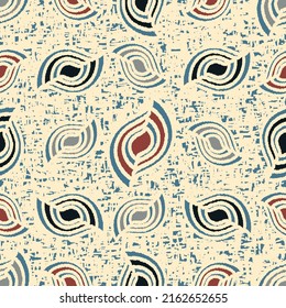 Seamless abstract pattern with the image of geometric shapes and messy lines

