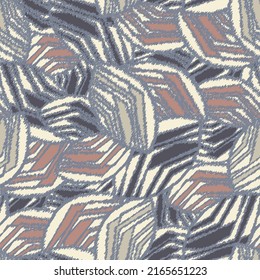 Seamless abstract pattern with the image of geometric broken lines and stripes