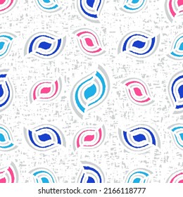 Seamless abstract pattern with the image of geometric shapes and messy lines

