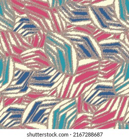 Seamless abstract pattern with the image of geometric broken lines and stripes
